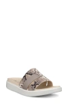 Ecco Flowt Oasis Slide Sandal In Moon Rock/python