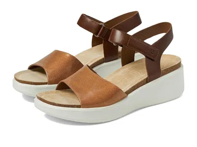 Ecco Flowt Wedge Cork Sandal In Brown