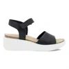 Ecco Flowt Wedge Sandal In Black In Black
