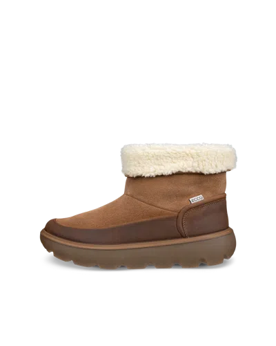 Ecco Glacia - Women's Suede Waterproof Lined Ankle Book In Brown