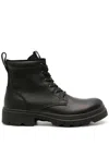 Ecco Grainer Logo-embossed Leather Boots In Schwarz