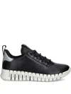 Ecco Gruuv Leather Sneakers In Black