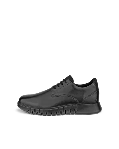 Ecco Gruuv Studio - Men's Leather Derby Shoe In Black