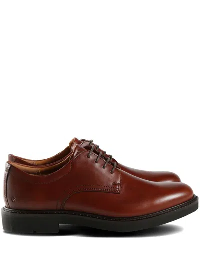 Ecco Leather Derby Shoes In Brown