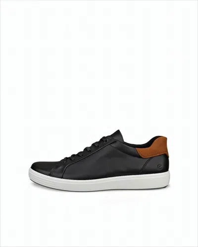 ECCO LOW-TOP BLACK COW LEATHER SNEAKERS