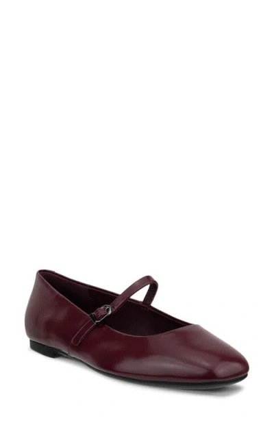 Ecco Margot Mary Jane Flat In Burgundy