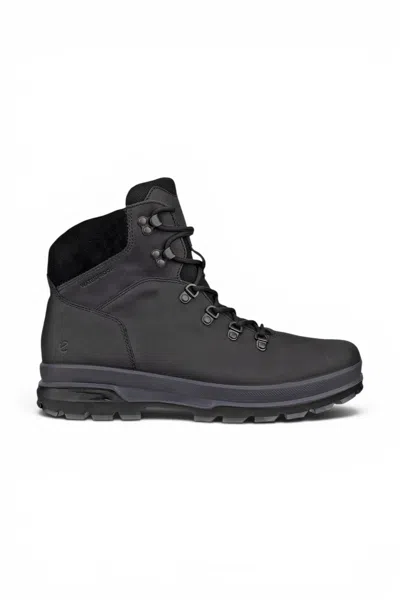 Ecco Men's Black Leather Waterproof Lace-up Hiking Boots - Rugged Track 25