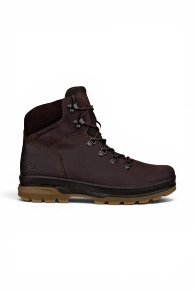 Ecco Men's Brown Leather Waterproof Lace-up Hiking Boots - Rugged Track 25