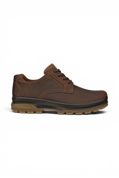 Ecco Men's Camel Brown Leather Waterproof Casual Shoes - Rugged Track 25