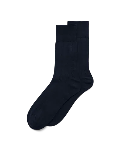 Ecco Men's  Classic Ribbed Mid-cut Socks In Blue