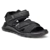 Ecco Men's Exowrap 3-strap Sport Sandal In Black In Black