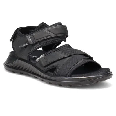 Ecco Men's Exowrap 3-strap Sport Sandal In Black
