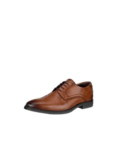 Ecco Men's Melbourne Tie Derby Shoe In Amber In Brown