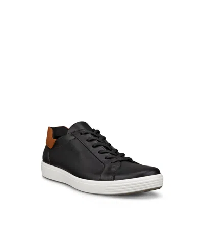 Ecco Men's Soft 7 Easy Slip Tie Sneakers In Black,cognac