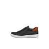 Ecco Low-top Black Cow Leather Sneakers In Multi
