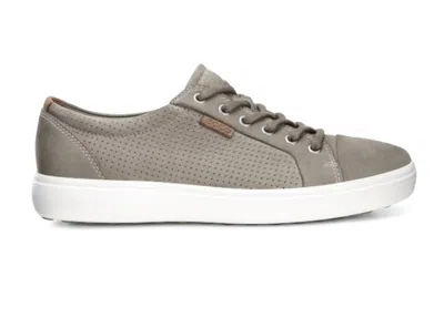 Ecco Men's Soft 7 Perf Tie Shoes In Moon Rock In Gray