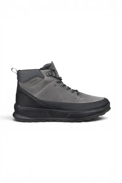 Ecco Men's Waterproof Black Grey Leather Outdoor Walking Boots - Byway 2.0 In Gray
