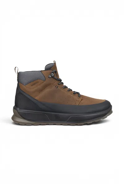 Ecco Men's Waterproof Black Tan Leather Outdoor Walking Boots - Byway 2.0 In Brown