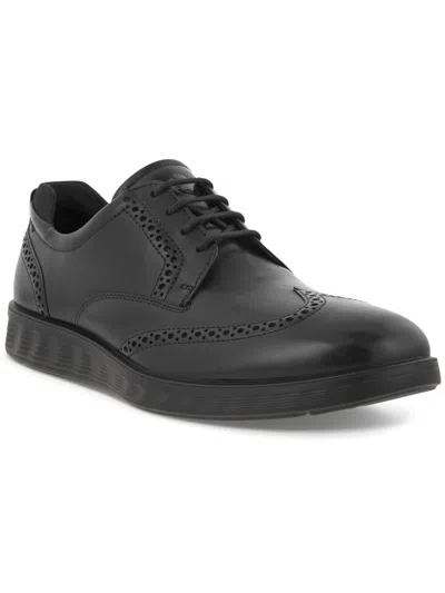 Ecco Mens Leather Derby Shoes In Black