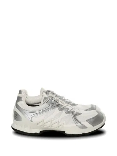 Ecco Metallic Panelled Sneakers In Gray
