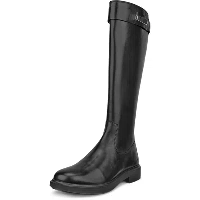 Ecco Metrople Amsterdam Womens Zipper Leather Knee-high Boots In Black