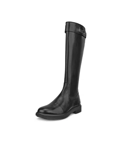 ECCO METROPOLE AMSTERDAM WOMEN'S0 BLACK LEATHER ROUND TOE HIGH-CUT BOOT KHD1609