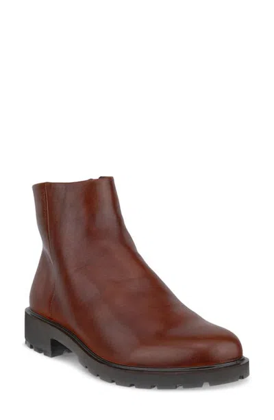 Ecco Metropole Vienna Waterproof Leather Bootie In Cognac