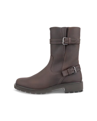 Ecco Metropole Vienna - Women's Oiled-nubuck Biker Boot In Brown