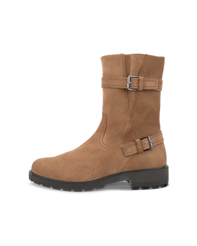 Ecco Metropole Vienna - Women's Suede Biker Boot In Brown