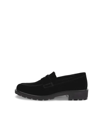 Ecco Metropole Vienna - Women's Suede Loafer In Black