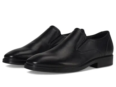 Ecco Milan Plain Toe Slip On Loafers In Black