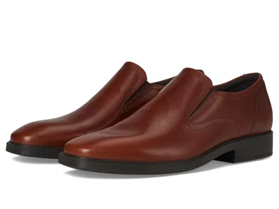 Ecco Milan Plain Toe Slip On Loafers In Brown