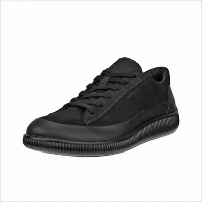 Ecco Minimalist Black Cowhide Leather Sneakers