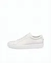 Ecco Minimalist White Leather Sneakers With Padded Collar In White
