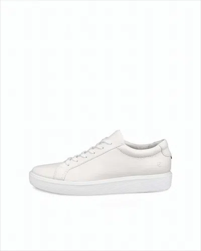 ECCO MINIMALIST WHITE LEATHER SNEAKERS WITH PADDED COLLAR