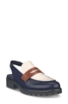 Shop Ecco Modtray Water Resistant Slingback Penny Loafer In Night Sky/ Limestone/ Mink