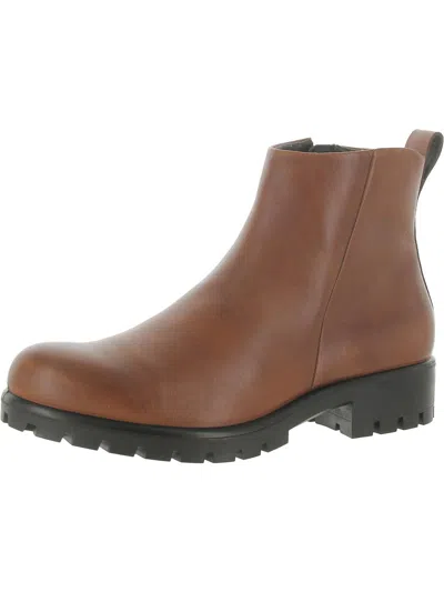 Ecco Modtray Womens Leather Lugged Sole Booties In Green