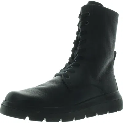 Ecco Nouvelle Womens Lace-up Leather Mid-calf Boots In Black