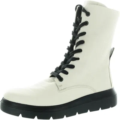 Ecco Nouvelle Womens Lace-up Leather Mid-calf Boots In Multi