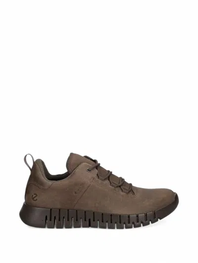 Ecco Nubuck Gore-tex Lace-up Sneakers In Black