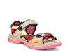 Ecco Womens Leather Slingback Flat Sandals In Multi