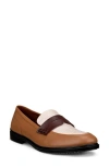 Ecco Penny Loafer In Cashmere/ Limestone/ Chocolate