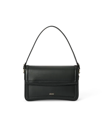 Ecco Pinch Bag - Women's Leather Pinch Crossbody Bag In Black
