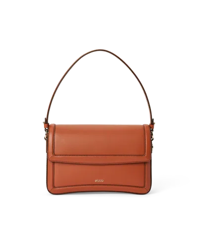Ecco Pinch Bag - Women's Leather Pinch Crossbody Bag In Brown