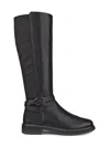 Ecco Polished Black Tall Boots In Black
