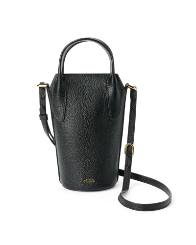 Ecco Pot Bag - Leather Crossbody Pot In Black