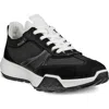 Ecco Retro Sneaker In Black/black/white