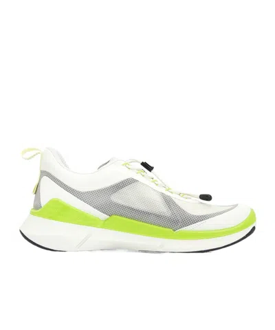 Ecco Round Toe Lace-up Sneakers In White