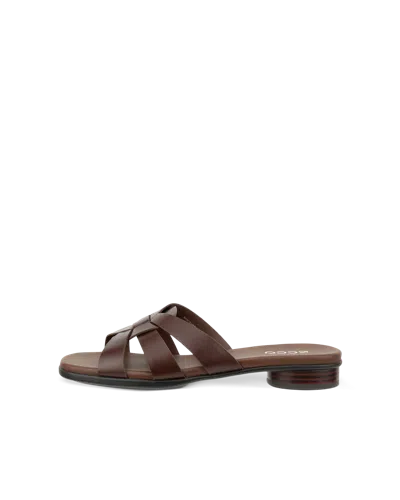 Ecco Sculpted Alba 25 - Women's Leather Cross-strap Slide In Brown