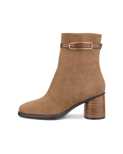 Ecco Sculpted Lx 55 - Women's Suede Ankle Boot In Brown